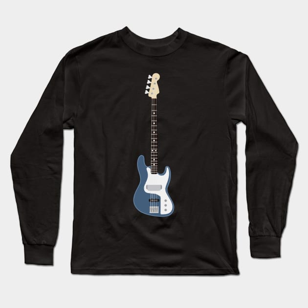 Blue Bass Guitar Long Sleeve T-Shirt by PCB1981